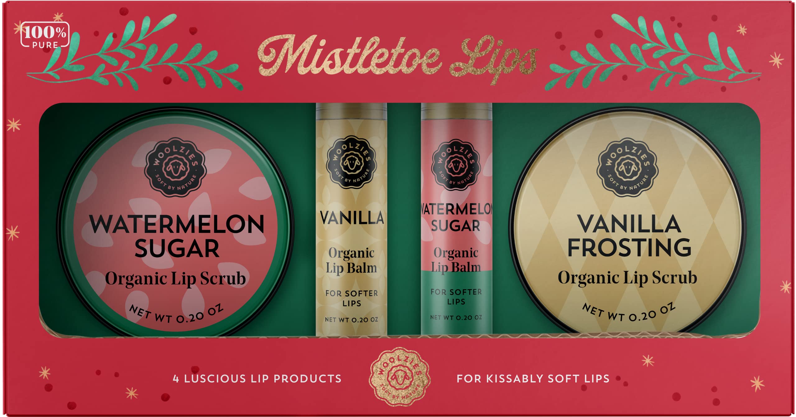 Amazon.com : Woolzies Lip Care Kit, Organic Lips Set with Vanilla